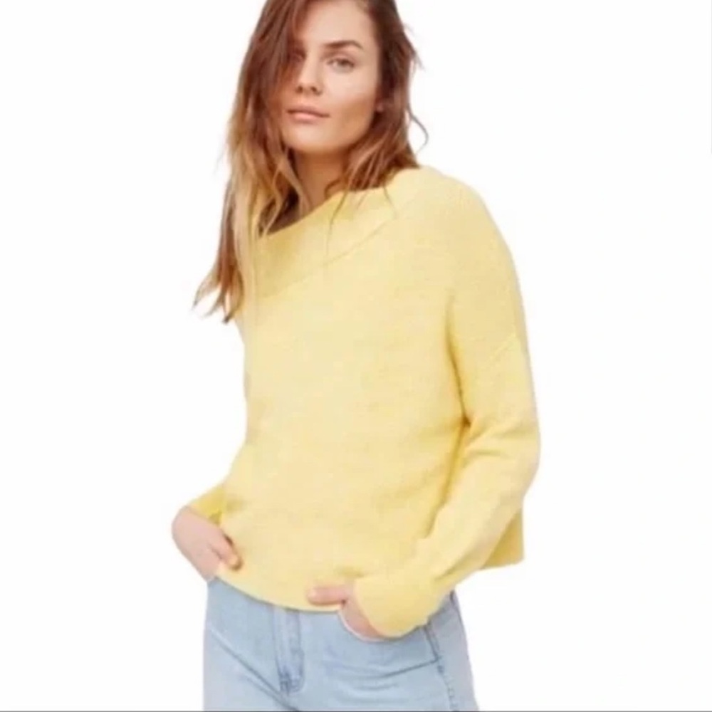 Free People Yellow Crew Neck Sweater